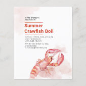 Budget Summer Crawfish Seafood Boil Party Invite (Voorkant)