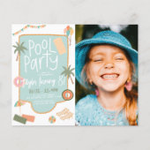 Budget Summer Cute Pool Party Girl Birthday Foto (Voorkant)