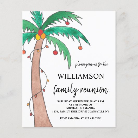 Budget Summer Family Reunion Uitnodiging (Voorkant)