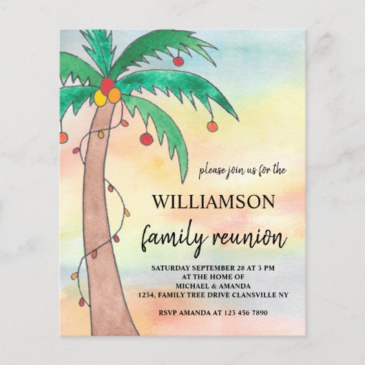 Budget Summer Family Reunion Uitnodiging (Voorkant)