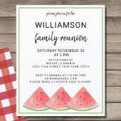 Budget Summer Family Reunion Watermelon Uitnodigin