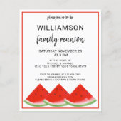 Budget Summer Family Reunion Watermelon Uitnodigin (Voorkant)