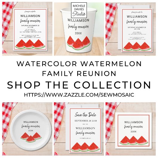 Budget Summer Family Reunion Watermelon Uitnodigin Flyer