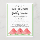Budget Summer Family Reunion Watermelon Uitnodigin Flyer (Voorkant)