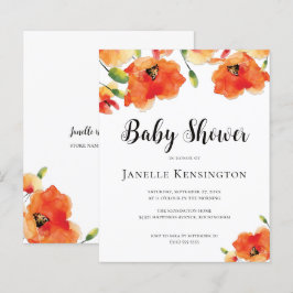 BUDGET Summer Golden Poppy Baby shower Invitation