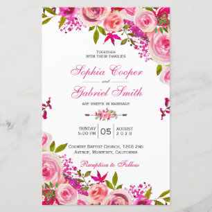 Budget Summer Hot Pink Floral Weddenschap