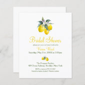 Budget Summer Lemon Bridal Shower Invitations (Voorkant / Achterkant)