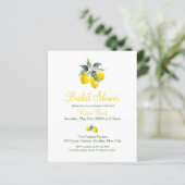 Budget Summer Lemon Bridal Shower Invitations (Staand voorkant)