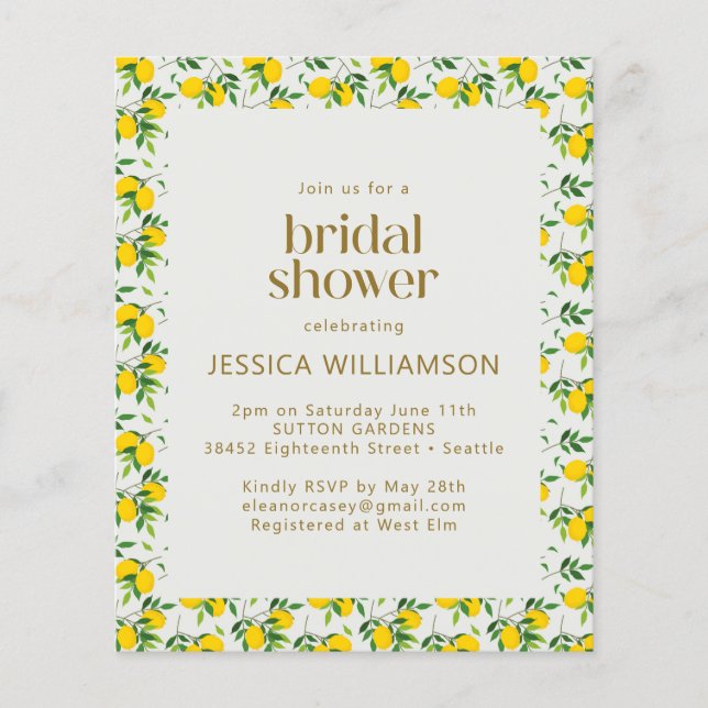 Budget Summer Lemon Fruit Pattern Vrijgezellenfees (Voorkant)