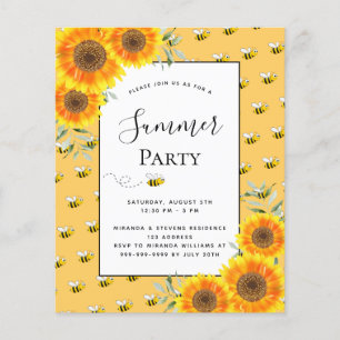 Budget Summer party bijen zonnebloemen achtertuin 
