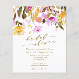 Budget Summer Pink Floral Waterverf Vrijgezellenfe