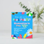 Budget Summer Pool Party Birthday Beach (Staand voorkant)