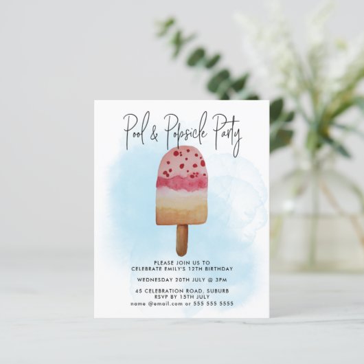 Budget Summer Pool Popsiment Party any Age Birthda (Staand voorkant)