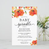 Budget Summer Poppy Baby Sprinkle Uitnodiging (Staand voorkant)