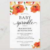 Budget Summer Poppy Baby Sprinkle Uitnodiging (Voorkant)