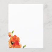 Budget Summer Poppy Baby Sprinkle Uitnodiging (Achterkant)