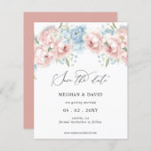 Budget Summer Spring Blush Floral Save the Date (Voorkant / Achterkant)