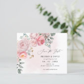 Budget Summer Spring Blush Floral Save the Date (Staand voorkant)