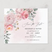 Budget Summer Spring Blush Floral Save the Date (Voorkant)