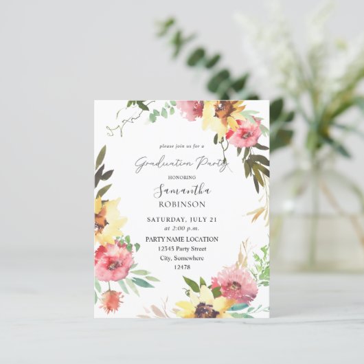 Budget Summer Sunflower Floral Gradual Party (Staand voorkant)