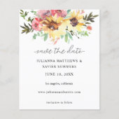 Budget Summer Sunflower Floral Save the Date (Voorkant)