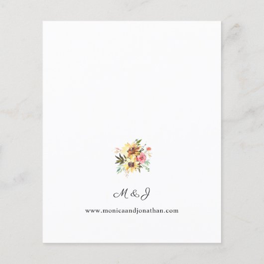 Budget Summer Sunflower Floral Wedding 2 Flyer (Achterkant)