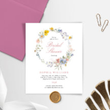 Budget Summer Wildflower Bridal Shower Invitation