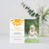 Budget Sun Girl's Photo Verjaardagsfeestje Uitnodi (Staand voorkant)