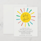 Budget Sun Script Moderne Uitnodiging voor Baby Sh (Voorkant / Achterkant)