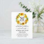 Budget Sunflower 50e Jubileum Uitnodiging (Staand voorkant)