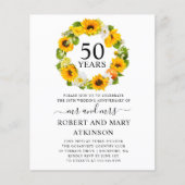 Budget Sunflower 50e Jubileum Uitnodiging (Voorkant)