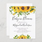 BUDGET Sunflower Baby in Bloom Shower Invitation (Voorkant / Achterkant)