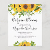 BUDGET Sunflower Baby in Bloom Shower Invitation (Voorkant)