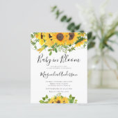 BUDGET Sunflower Baby in Bloom Shower Invitation (Staand voorkant)