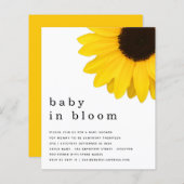 BUDGET Sunflower Baby in Bloom Shower Invite (Voorkant / Achterkant)