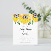 Budget Sunflower Baby shower Elegant Script Chic (Staand voorkant)
