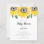 Budget Sunflower Baby shower Elegant Script Chic (Voorkant)