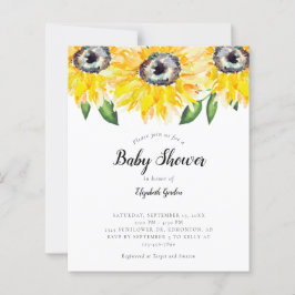 Budget Sunflower Baby shower Elegant Script Chic
