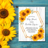 Budget Sunflower Baby shower rustige uitnodiging