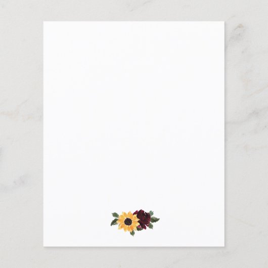 Budget Sunflower Bachelorette Party Invitation (Achterkant)
