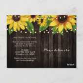 Budget Sunflower Barn Wood String Lights Uitgestel Briefkaart (Achterkant)