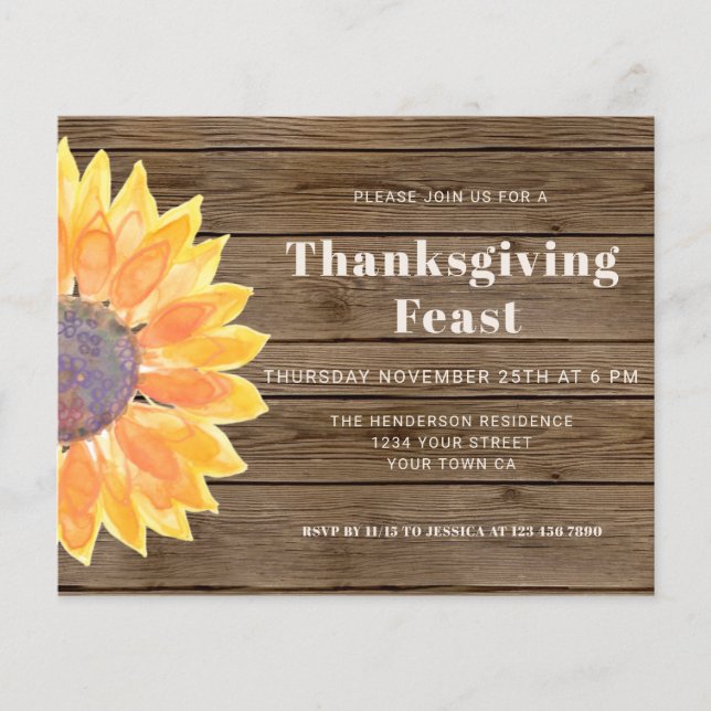 Budget Sunflower Barn Wood Thanksgiving (Voorkant)