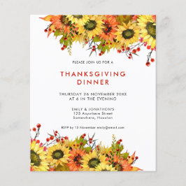 Budget Sunflower Berry Thanksgiving Dinner Invite