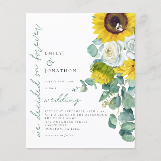 Budget Sunflower Beslisste op 'Forever Wedding Inv (Voorkant)