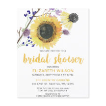 Budget Sunflower Bridal Shower Invitation
