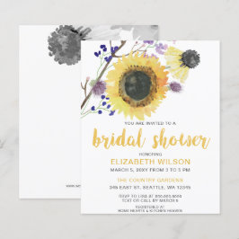 Budget Sunflower Bridal Shower Invitation