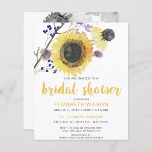 Budget Sunflower Bridal Shower Invitation