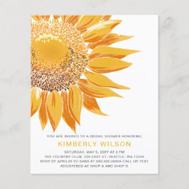Budget Sunflower Bridal Shower Invitations