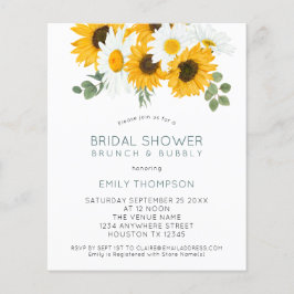 Budget Sunflower Brunch Bridal Shower Invitation
