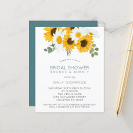 Budget Sunflower Brunch Bridal Shower Invitation